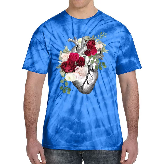 Floral Hu Heart Vintage With Roses Anatomy Illustrations Gift Tie-Dye T-Shirt