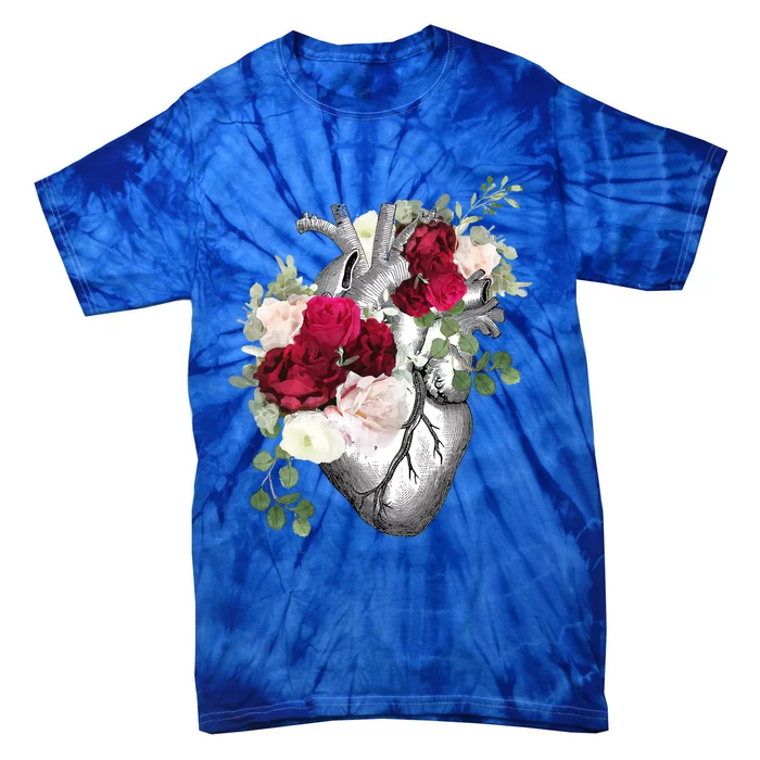 Floral Hu Heart Vintage With Roses Anatomy Illustrations Gift Tie-Dye T-Shirt