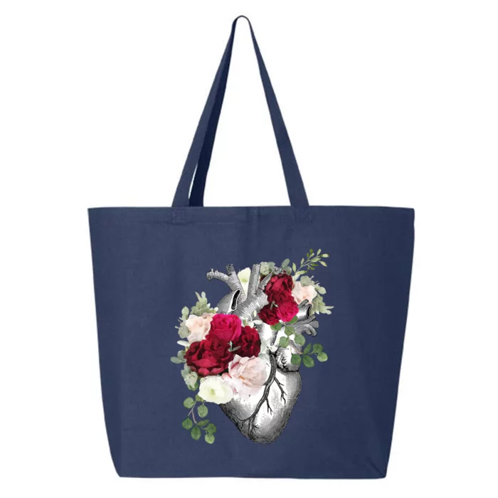 Floral Hu Heart Vintage With Roses Anatomy Illustrations Gift 25L Jumbo Tote