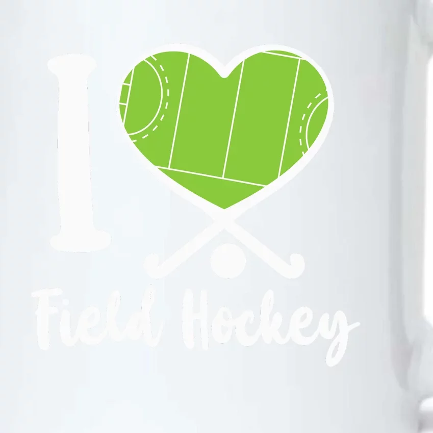 Field Hockey Heart I Love Field Hockey Black Color Changing Mug