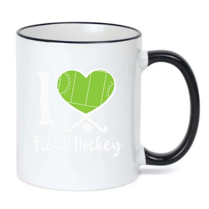 Field Hockey Heart I Love Field Hockey Black Color Changing Mug