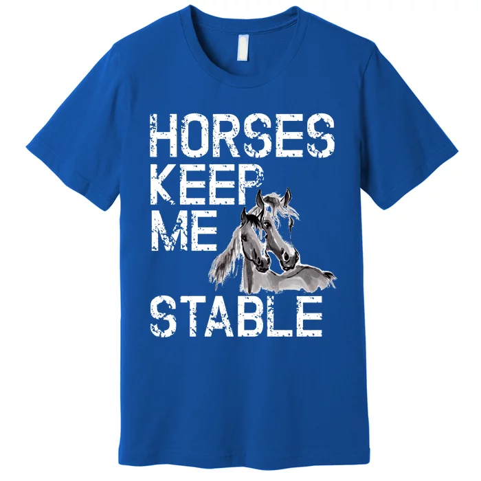 Funny Horse Horseback Riding Cool Gift Mom Premium T-Shirt