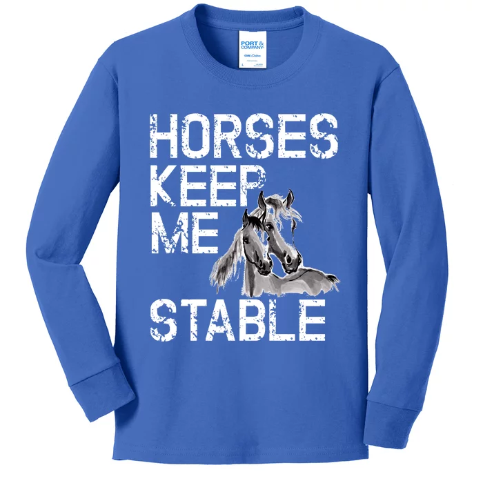 Funny Horse Horseback Riding Cool Gift Mom Kids Long Sleeve Shirt