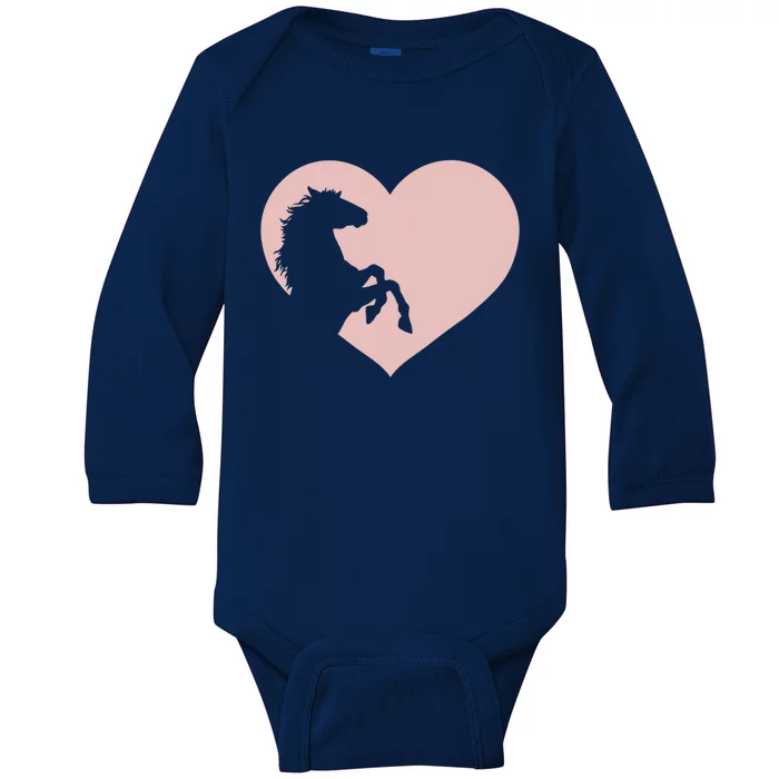 Funny Horse Horseback Riding Equestrian Design Horse Mom Gift Baby Long Sleeve Bodysuit