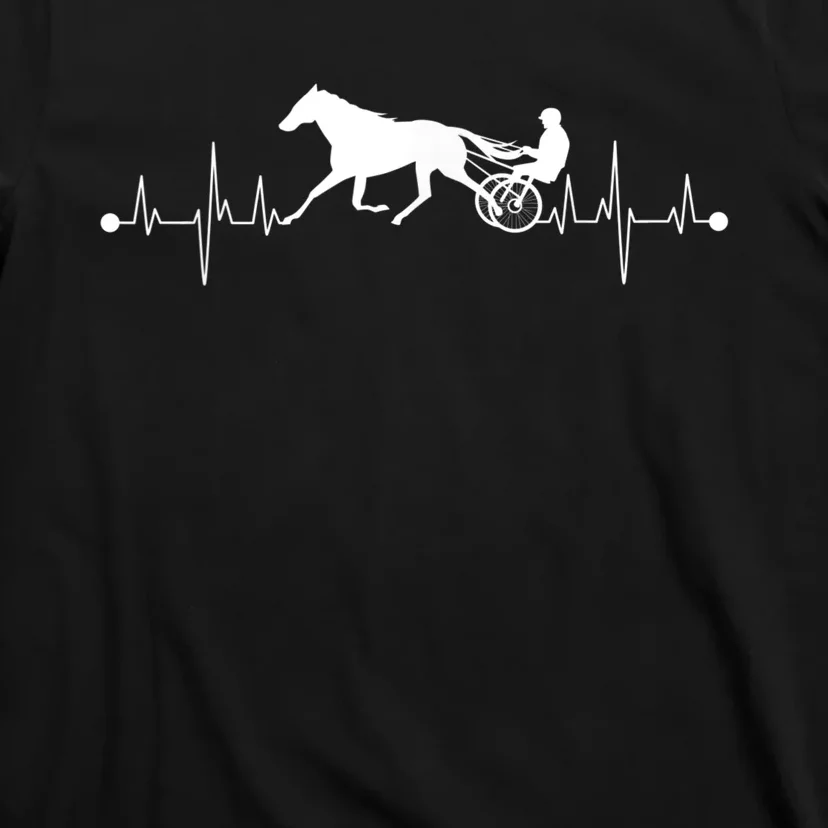 Funny Harness Horse Racing Gift For Men Women Cool Heartbeat T-Shirt