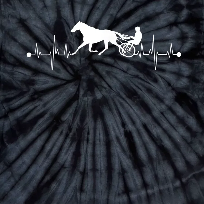 Funny Harness Horse Racing Gift For Men Women Cool Heartbeat Tie-Dye T-Shirt