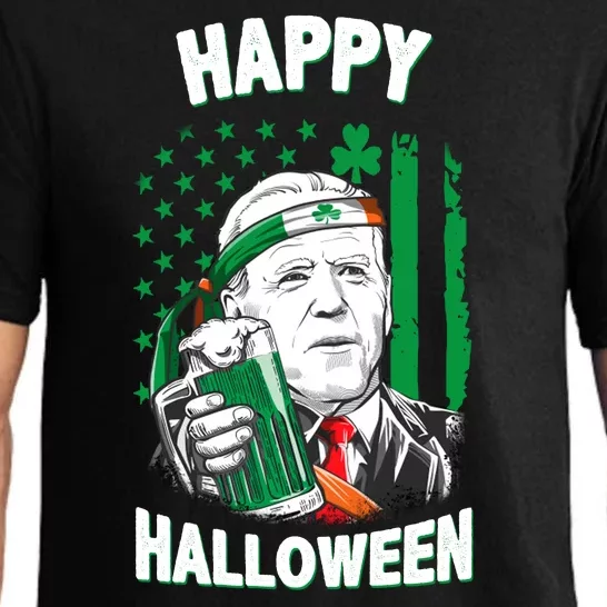 Funny Happy Halloween Joe Biden St Patrick's Day Pajama Set