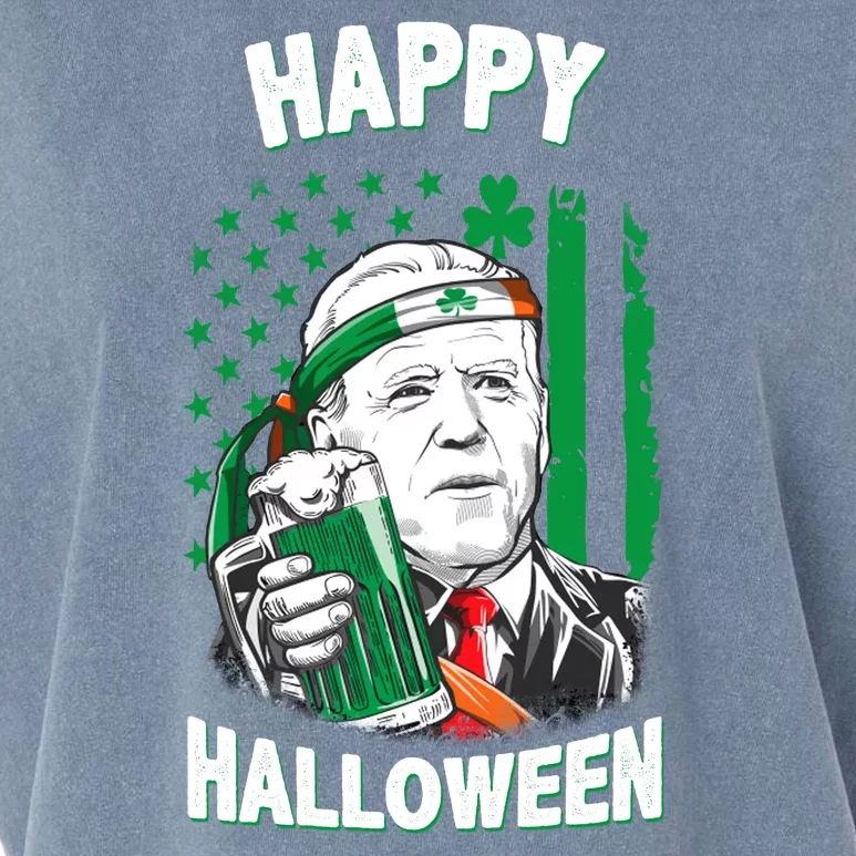 Funny Happy Halloween Joe Biden St Patrick's Day Garment-Dyed Women's Muscle Tee