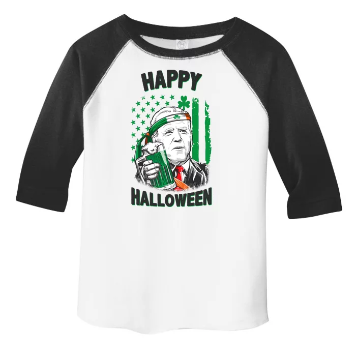 Funny Happy Halloween Joe Biden St Patrick's Day Toddler Fine Jersey T-Shirt