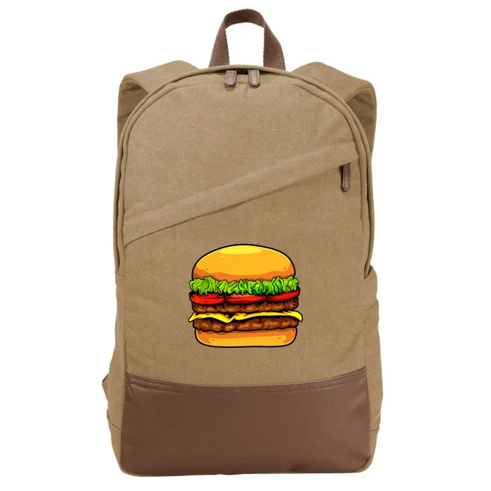 Funny Hafunny Hamburger Art Formburger Art For Women Cheeseburger Lover Cotton Canvas Backpack