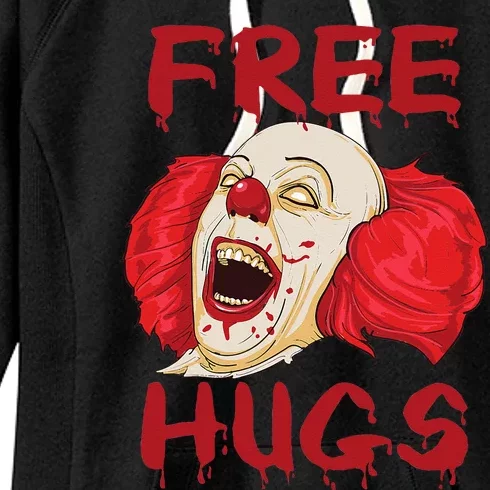 Free Hugs Halloween Evil Killer Scary Clown Horror Gift Women's Fleece Hoodie