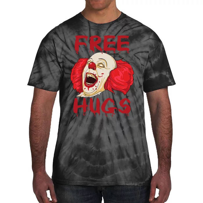 Free Hugs Halloween Evil Killer Scary Clown Horror Gift Tie-Dye T-Shirt