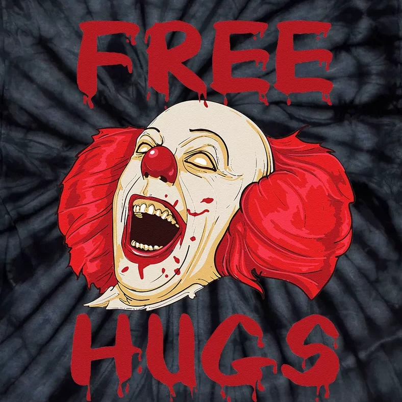 Free Hugs Halloween Evil Killer Scary Clown Horror Gift Tie-Dye T-Shirt