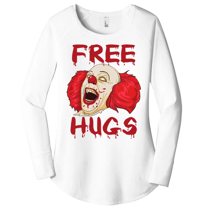 Free Hugs Halloween Evil Killer Scary Clown Horror Gift Women's Perfect Tri Tunic Long Sleeve Shirt