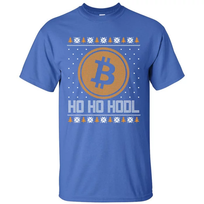 Funny Ho Ho Hodl Bitcoin Christmas Gift Ugly Sweater Party Cute Gift Tall T-Shirt