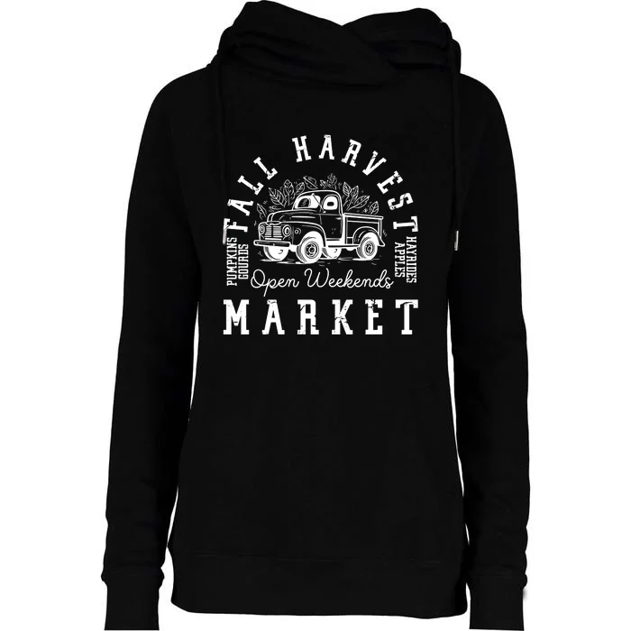 Fall Harvest Halloween Womens Funnel Neck Pullover Hood