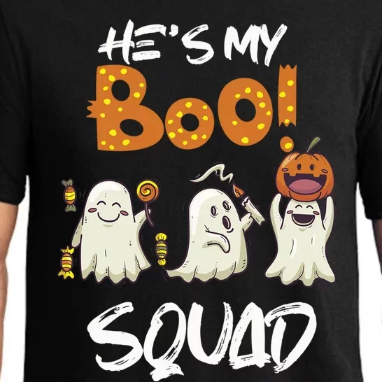 Funny Halloween He Is My Boo Squad Gift Pajama Set