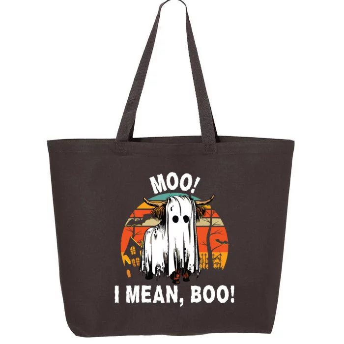 Funny Halloween Highland Cow Cute Vintage Ghost Cow 25L Jumbo Tote