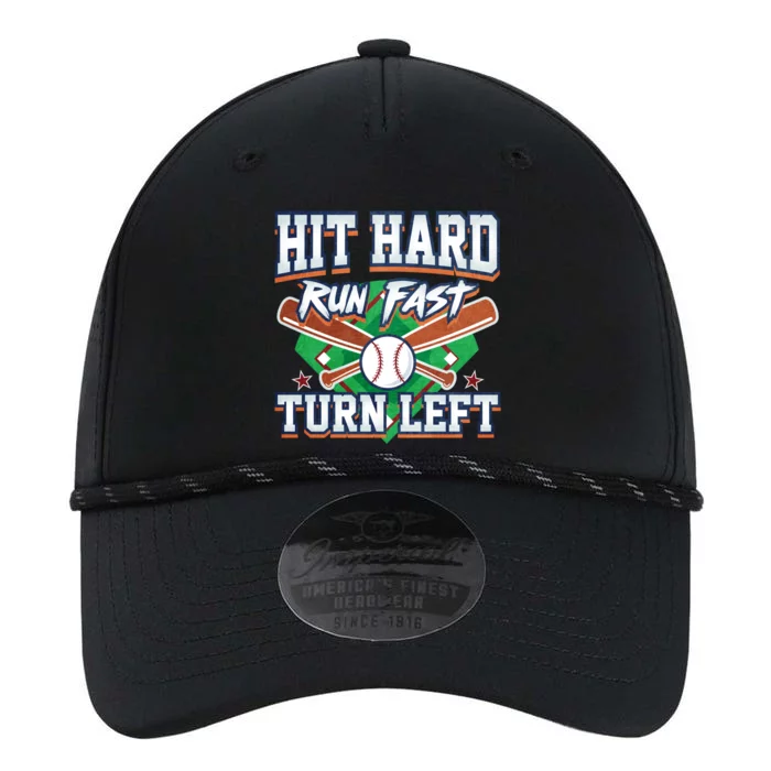 Funny Hit Hard Run Fast Turn Left Baseball Design Meaningful Gift Performance The Dyno Cap