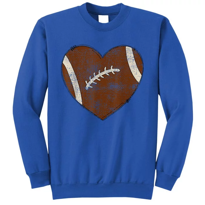 Football Heart I Love Football Red Tall Sweatshirt