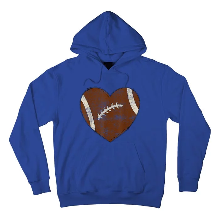 Football Heart I Love Football Red Tall Hoodie