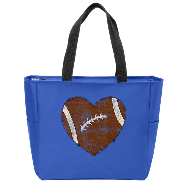 Football Heart I Love Football Red Zip Tote Bag