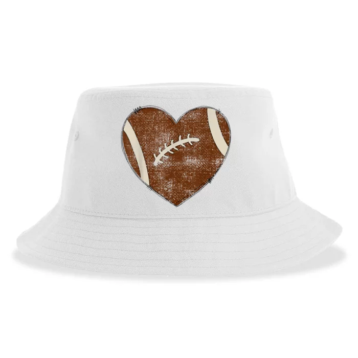 Football Heart I Love Football Red Sustainable Bucket Hat