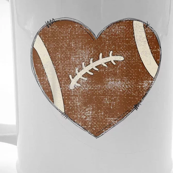 Football Heart I Love Football Red Front & Back Beer Stein