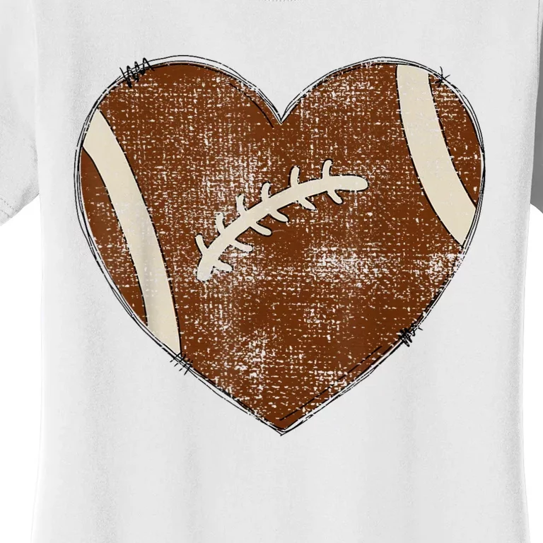 Football Heart I Love Football Red Women's T-Shirt