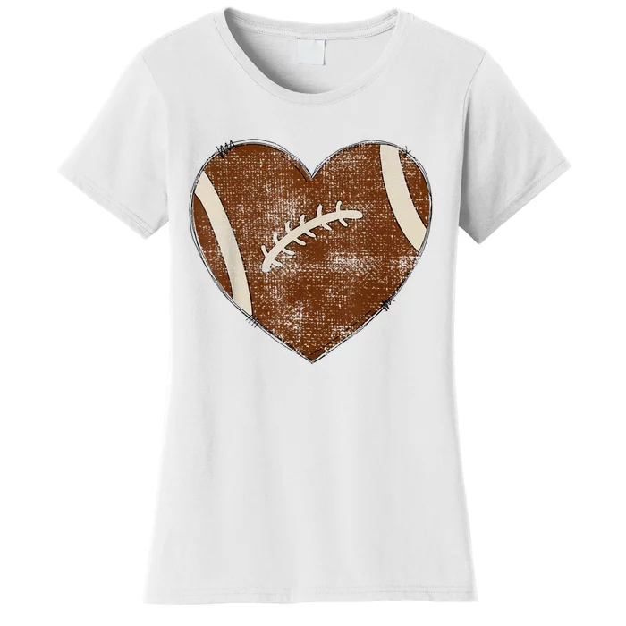 Football Heart I Love Football Red Women's T-Shirt