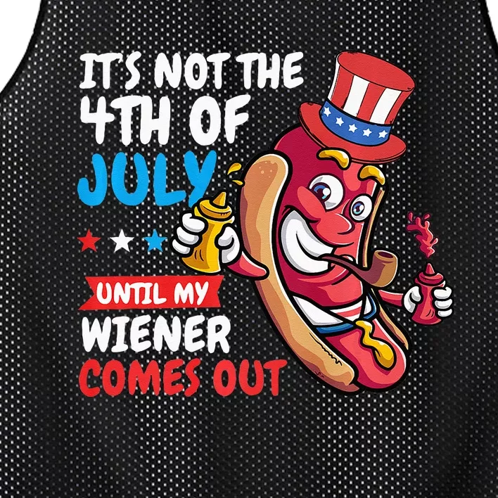 Funny Hotdog Its Not 4th Of July Until My Wiener Comes Out Mesh Reversible Basketball Jersey Tank