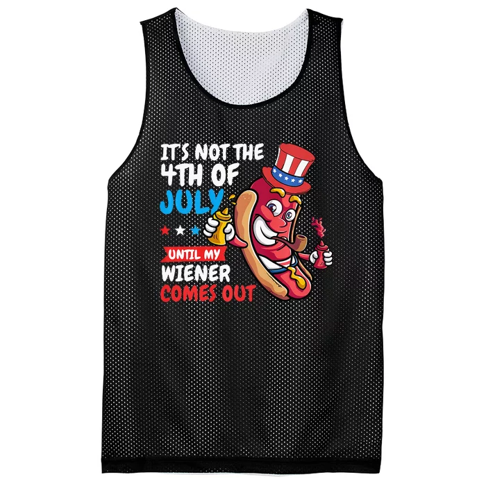 Funny Hotdog Its Not 4th Of July Until My Wiener Comes Out Mesh Reversible Basketball Jersey Tank