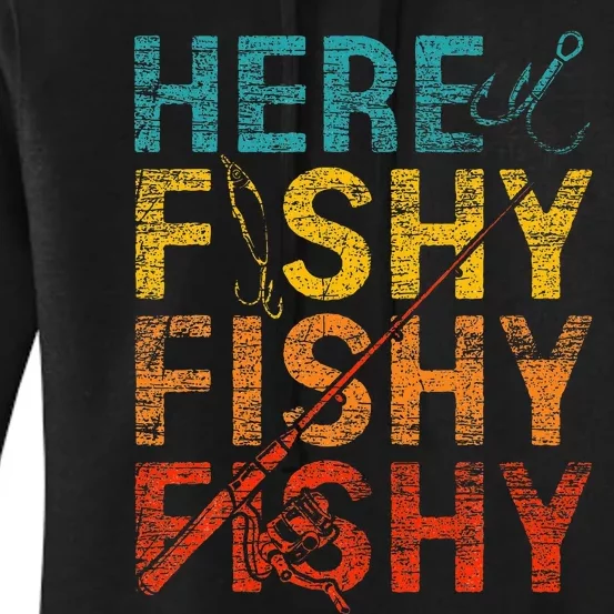 funny Happiness is A Big Fish And A Witness Fishing Women's Pullover Hoodie