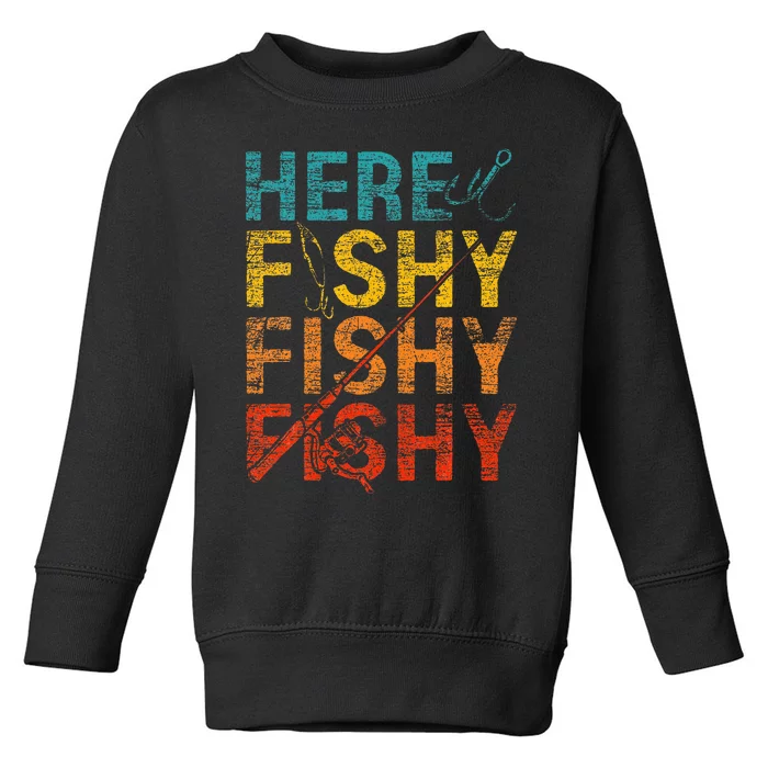 funny Happiness is A Big Fish And A Witness Fishing Toddler Sweatshirt