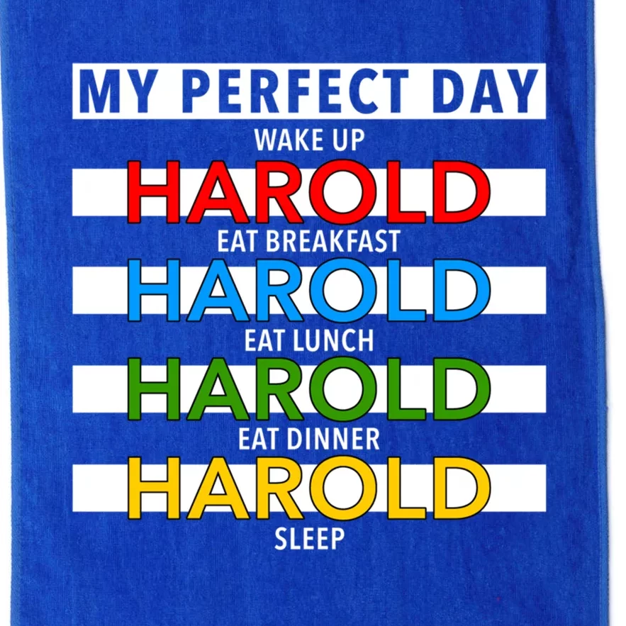 Funny Harold Improviser Gift My Perfect Day Improv Lover Great Gift Platinum Collection Golf Towel