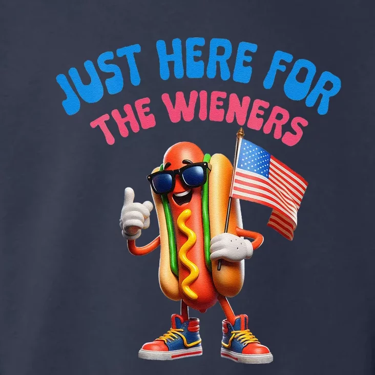 Funny Hotdog Im Just Here For The Wieners Cool 4th Of July Toddler Hoodie