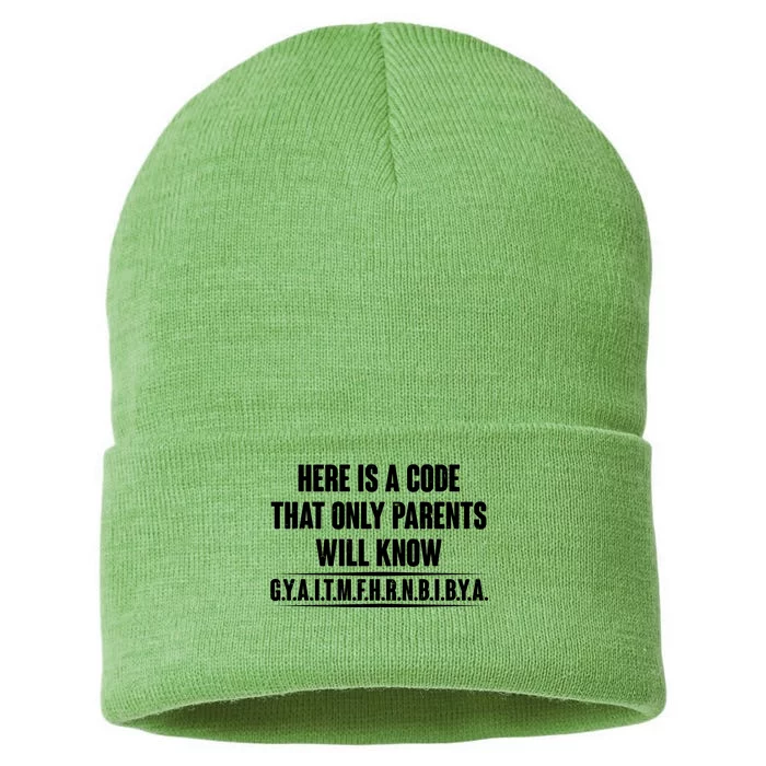 Funny Here Is A Code That Only Parents Will Know Sustainable Knit Beanie