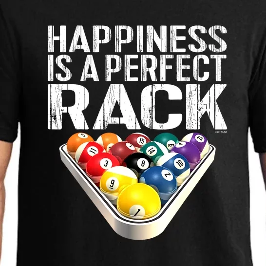 Funny Happiness Is A Perfect Rack Billiards Pool Gift Pajama Set