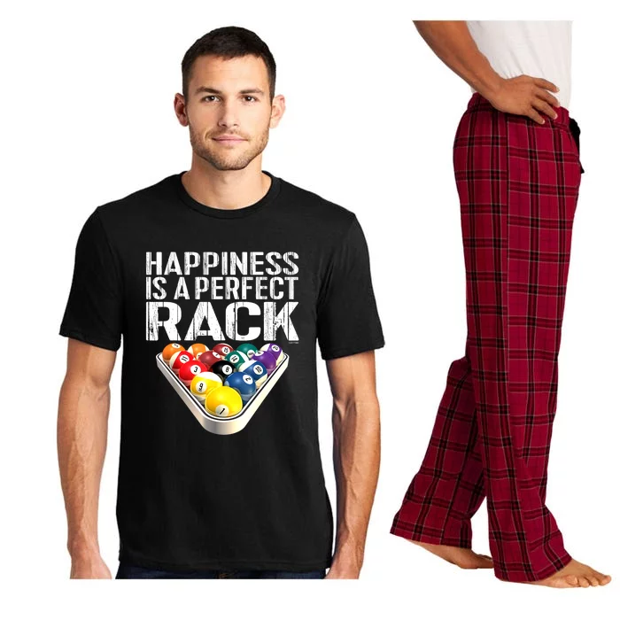 Funny Happiness Is A Perfect Rack Billiards Pool Gift Pajama Set