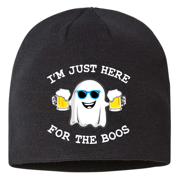 Funny Halloween Im Just Here For The Boos Beer Gift 8 1/2in Sustainable Knit Beanie