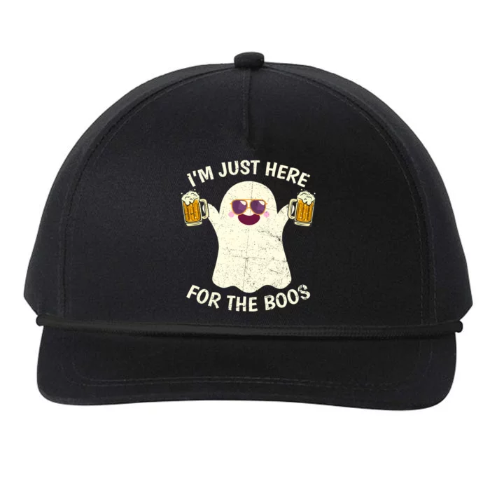 Funny Halloween Im Just Here For The Boos Cute Ghost Funny Gift Snapback Five-Panel Rope Hat