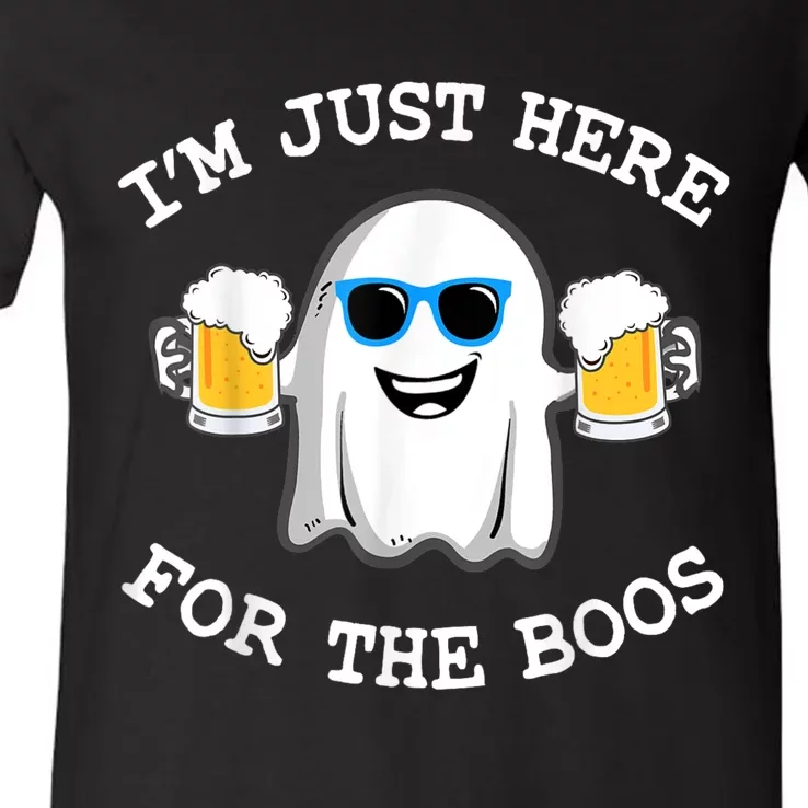 Funny Halloween Im Just Here For The Boos Costume Gift V-Neck T-Shirt