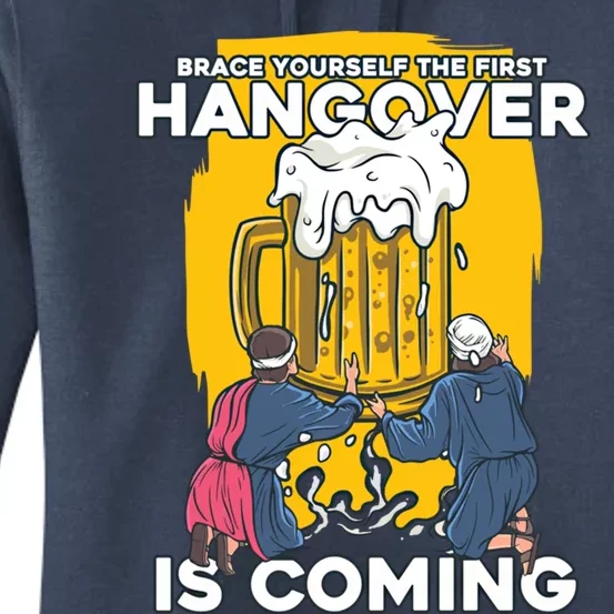 First Hangover Is Coming Funny New Year 2021 Beer Lover Gift Women's Pullover Hoodie