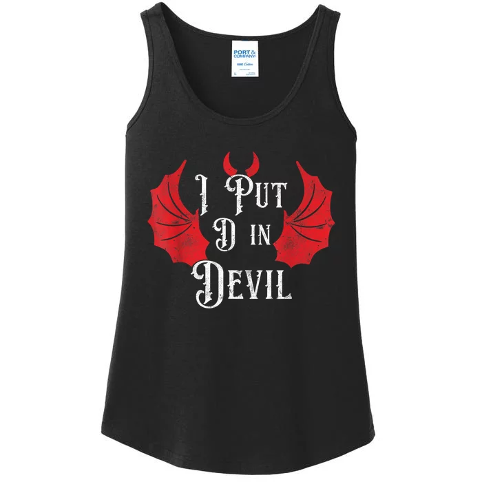 Funny Halloween I Put The D In Devil Matching Couple Gift Ladies Essential Tank