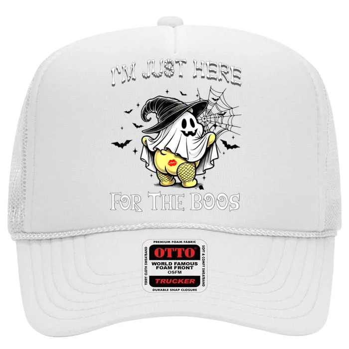 Funny Halloween Im Just Here For The Boos Costume For Adult Gift High Crown Mesh Trucker Hat