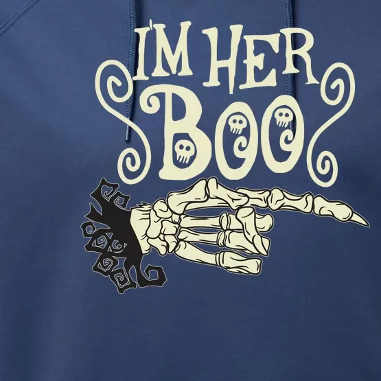 Funny Halloween I'm Her Boo Matching Couple Shirts Performance Fleece Hoodie