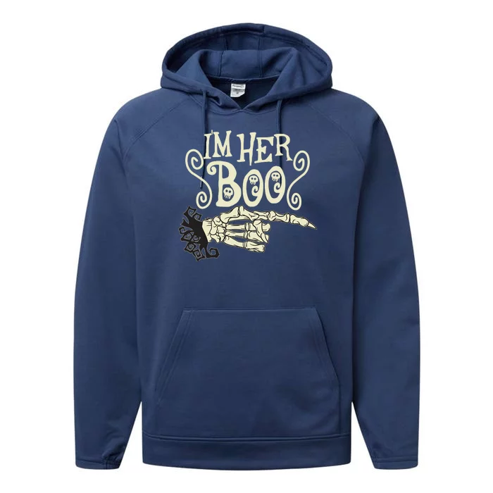 Funny Halloween I'm Her Boo Matching Couple Shirts Performance Fleece Hoodie