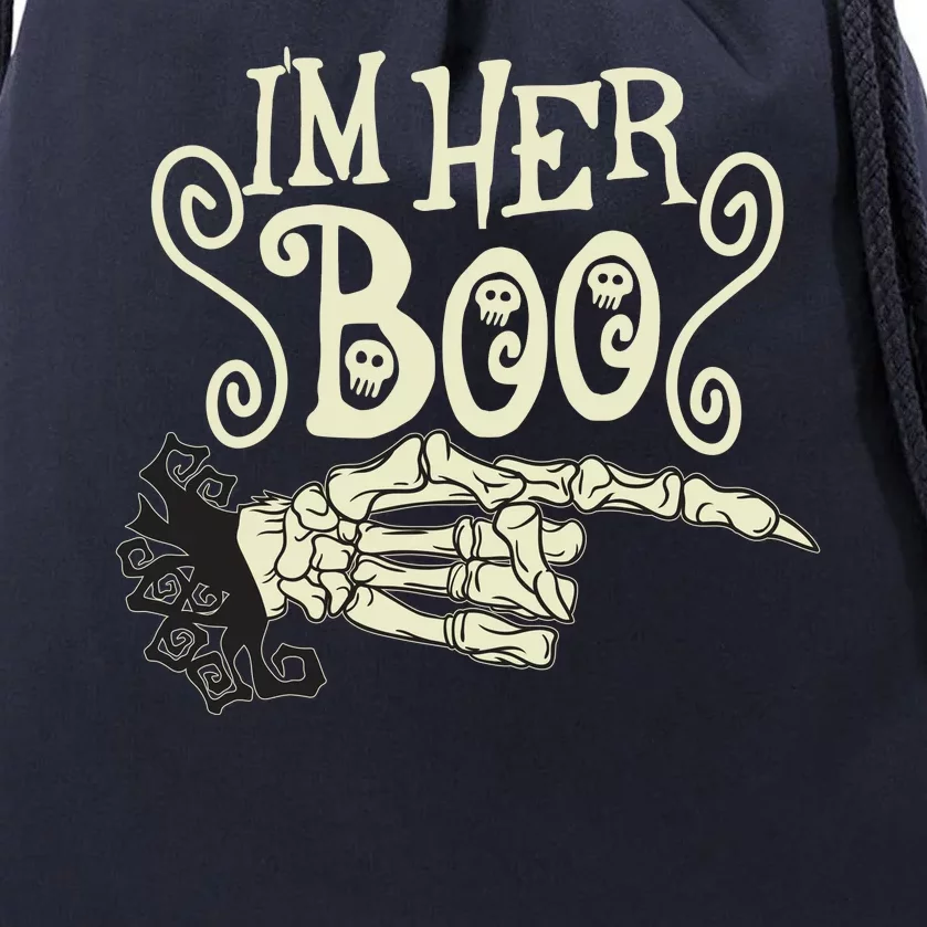 Funny Halloween I'm Her Boo Matching Couple Shirts Drawstring Bag