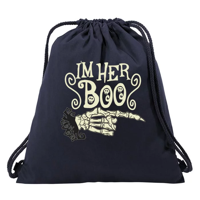 Funny Halloween I'm Her Boo Matching Couple Shirts Drawstring Bag