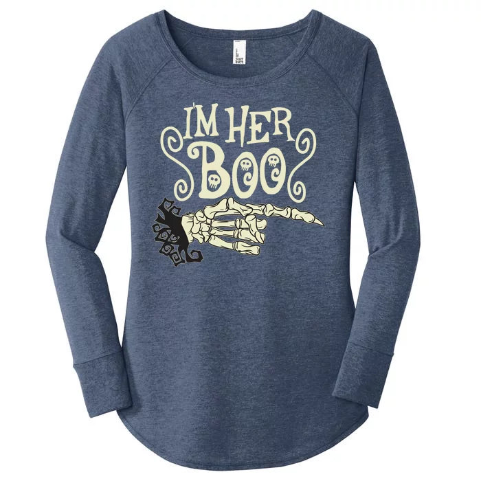 Funny Halloween I'm Her Boo Matching Couple Shirts Women's Perfect Tri Tunic Long Sleeve Shirt